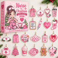 Cute Pink Nurse Advent Calendar HG , Acrylic Ornament Countdown Blind Box Holiday Gift