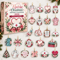 Elegant Floral Nurse Advent Calendar HG , Acrylic Ornament Countdown Blind Box Holiday Gift