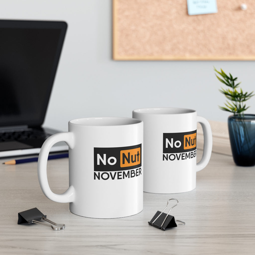 Funny Coffee Mug: No Nut November - PH Style Ceramic Mug, Gift for Humor Lovers LTN