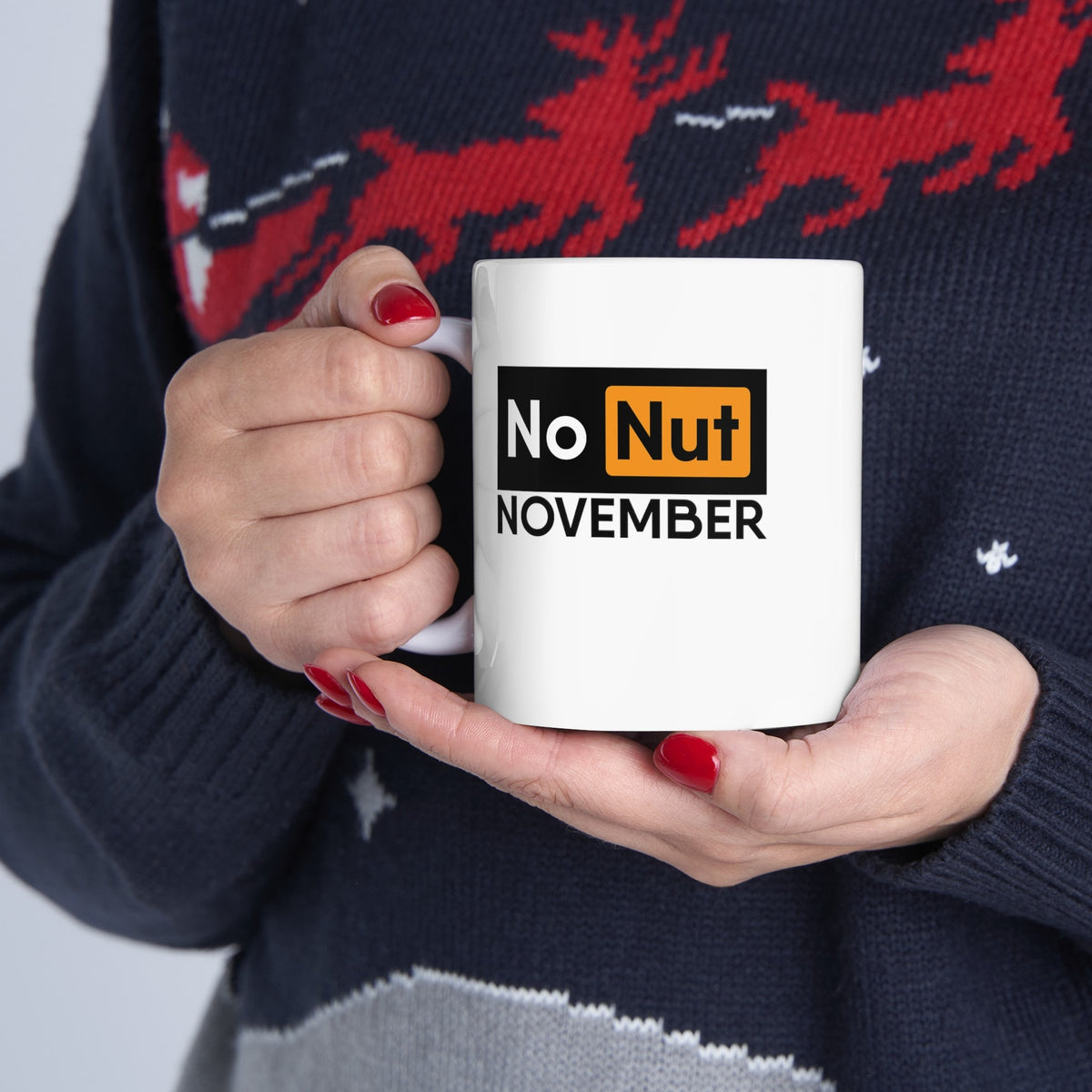 Funny Coffee Mug: No Nut November - PH Style Ceramic Mug, Gift for Humor Lovers LTN