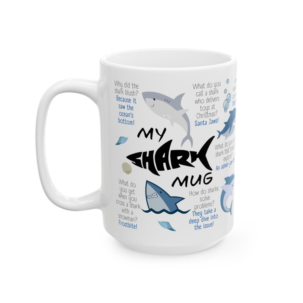 Shark Ceramic Mug, Marine Biologist Mug Gift, Shark Week Mug, Shark Biologist Gift, Great White Shark Mug, Shark Lover Gift LTN