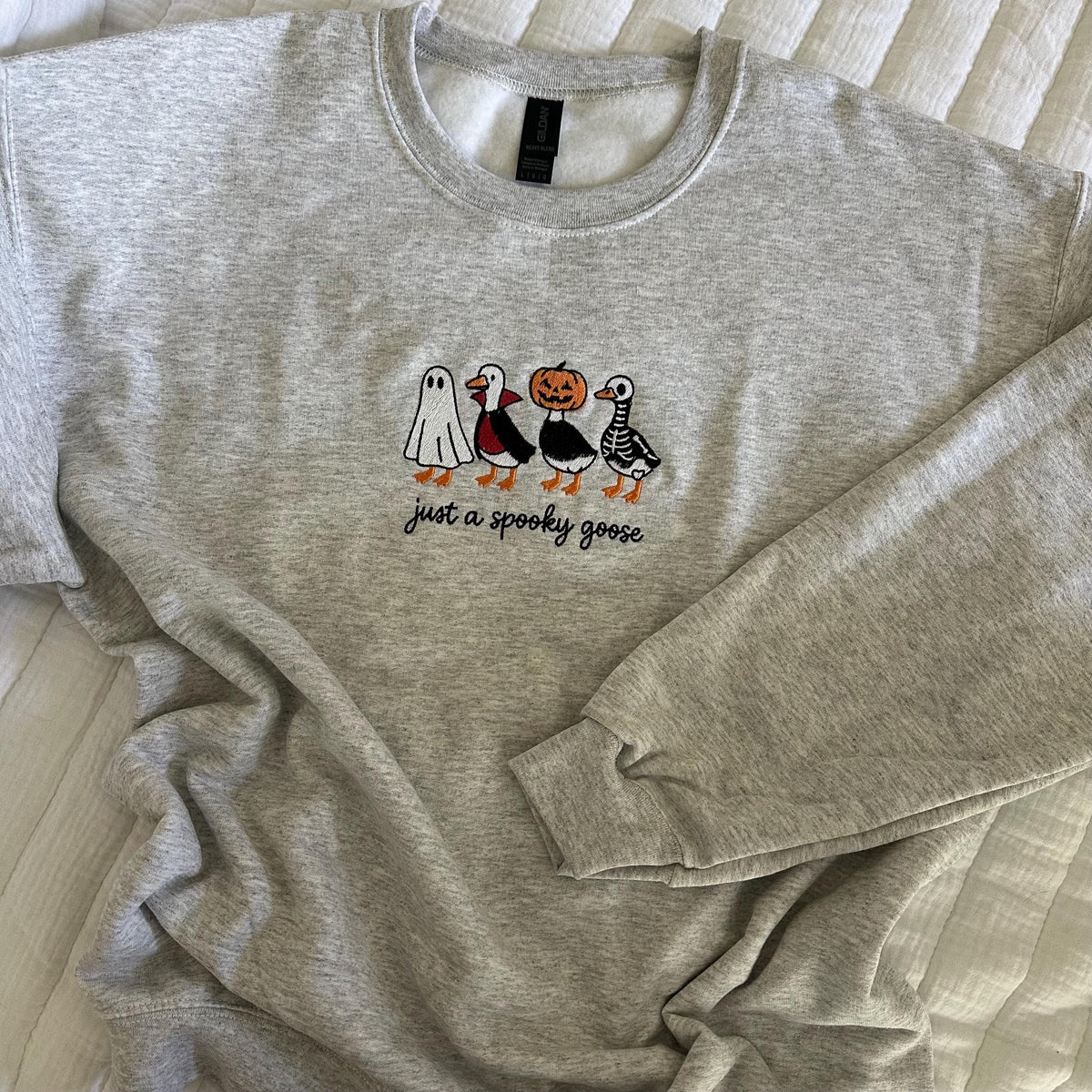 Spooky Goose Halloween Spooky Season Embroidery Geese Fall Autumn
