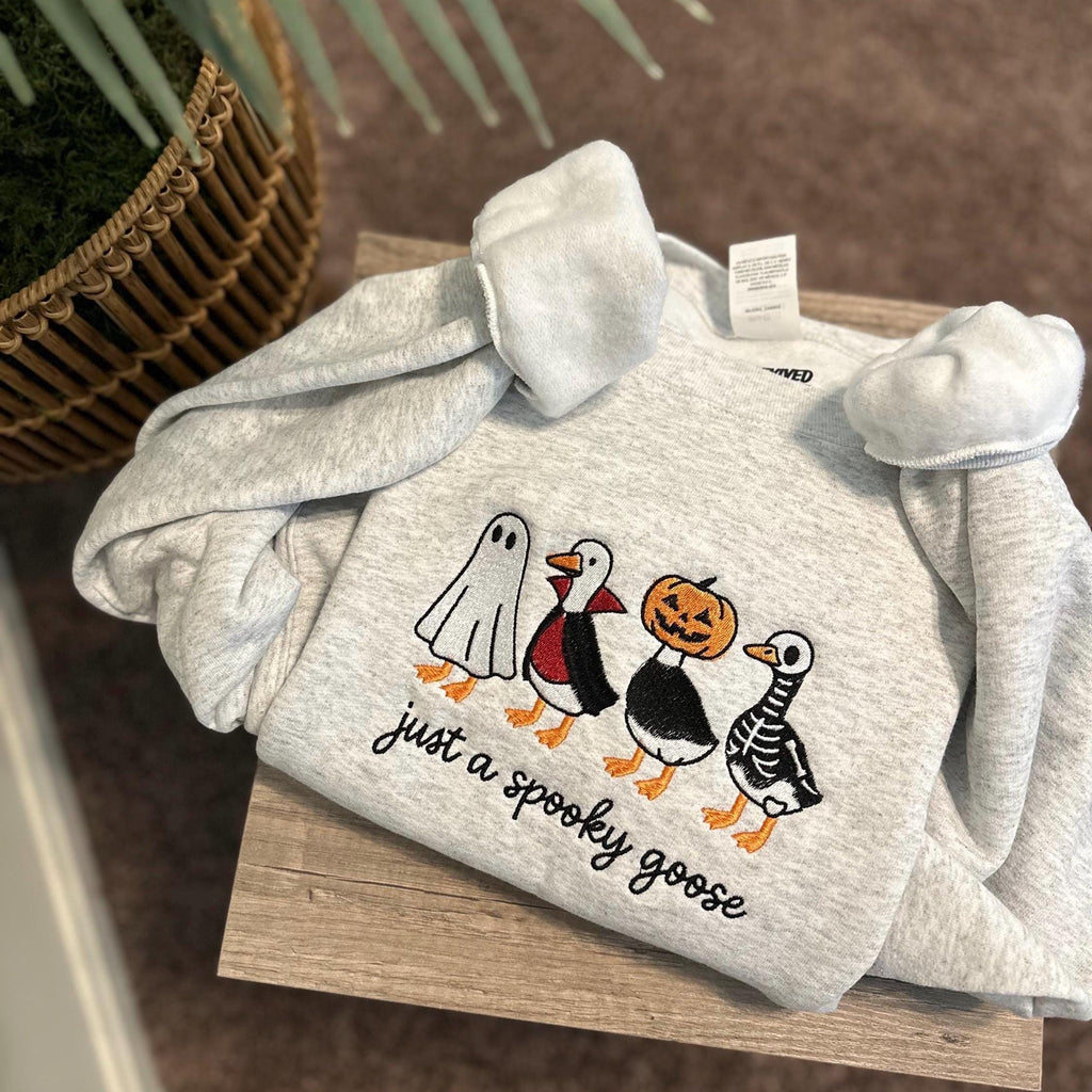 Spooky Goose Halloween Spooky Season Embroidery Geese Fall Autumn