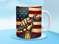Labor Day Patriotic Mug – 11 oz and 15 oz Sublimation Design with Wrench & Flag LTN