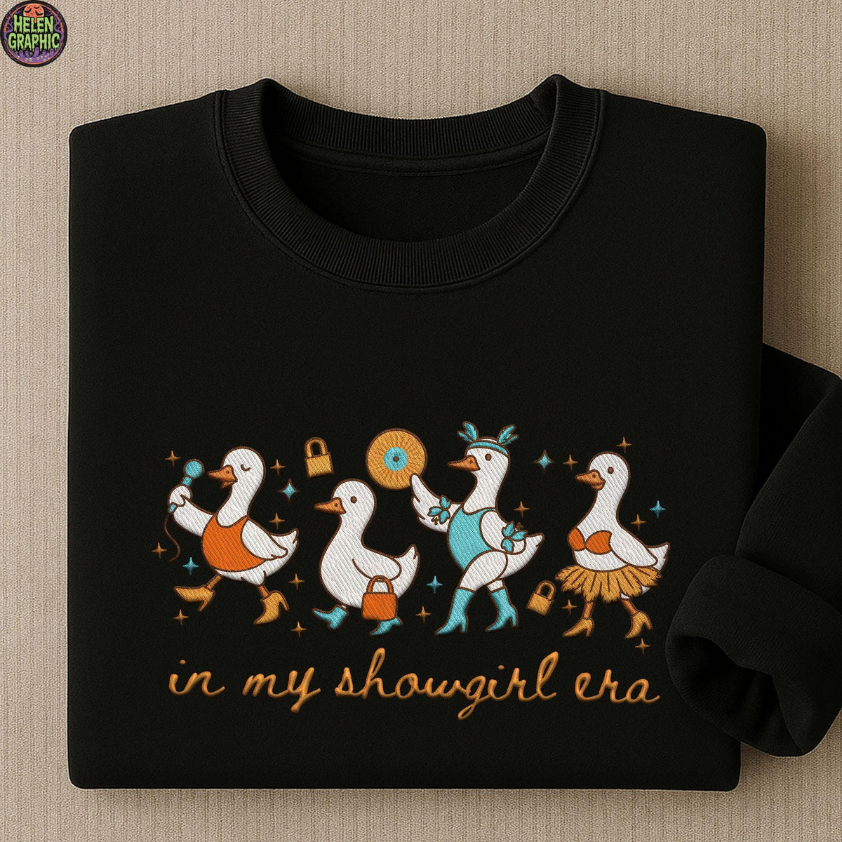 Show Girl Goose Embroidered Sweatshirt