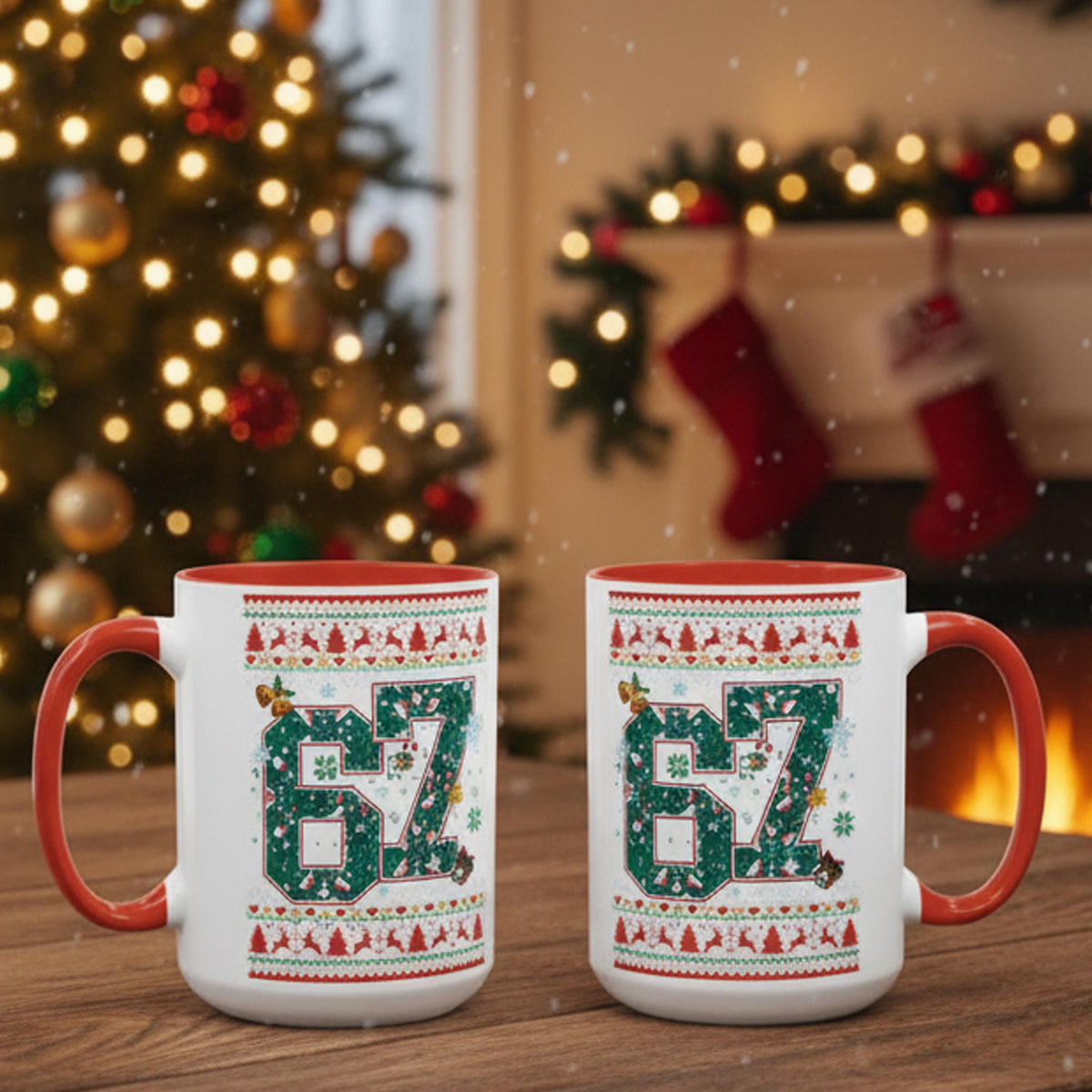 67 Six Seven Christmas mug, Funny Meme 67 Couples Christmas mug, Funny Number Meme mug, Six Seven 6 7 Meme mug LTN