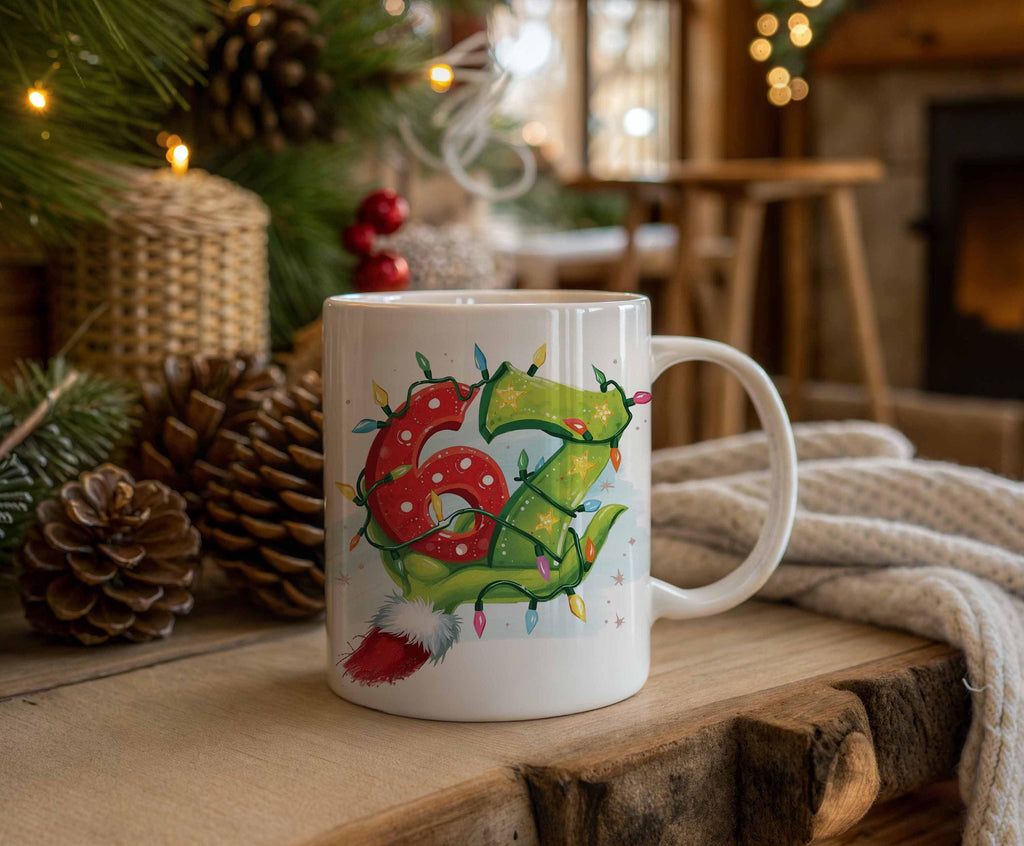 Grinch 6 7 Christmas Mug Sublimation Design, Six Seven Meme Christmas Mug LTN