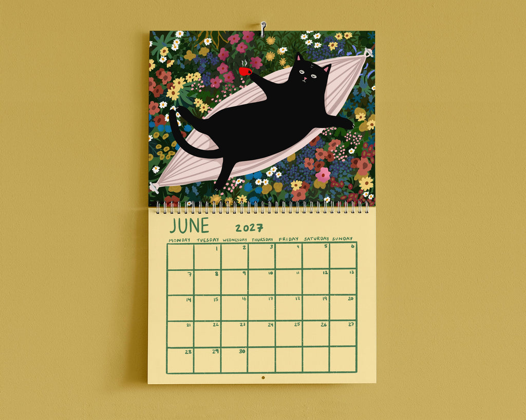 2027 Wall Calendar - Mürri the Grumpy Cat Needs Coffee