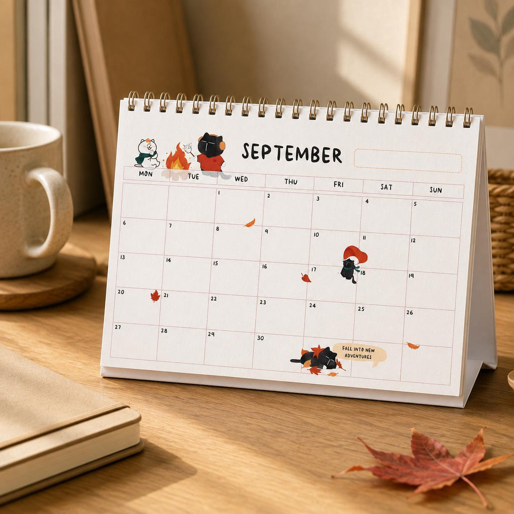 2027 Desk Calendar, Funny Cat Calendar, A5 Standing Desk Calendar, Monthly Planner Gift for Cat Lovers, A5