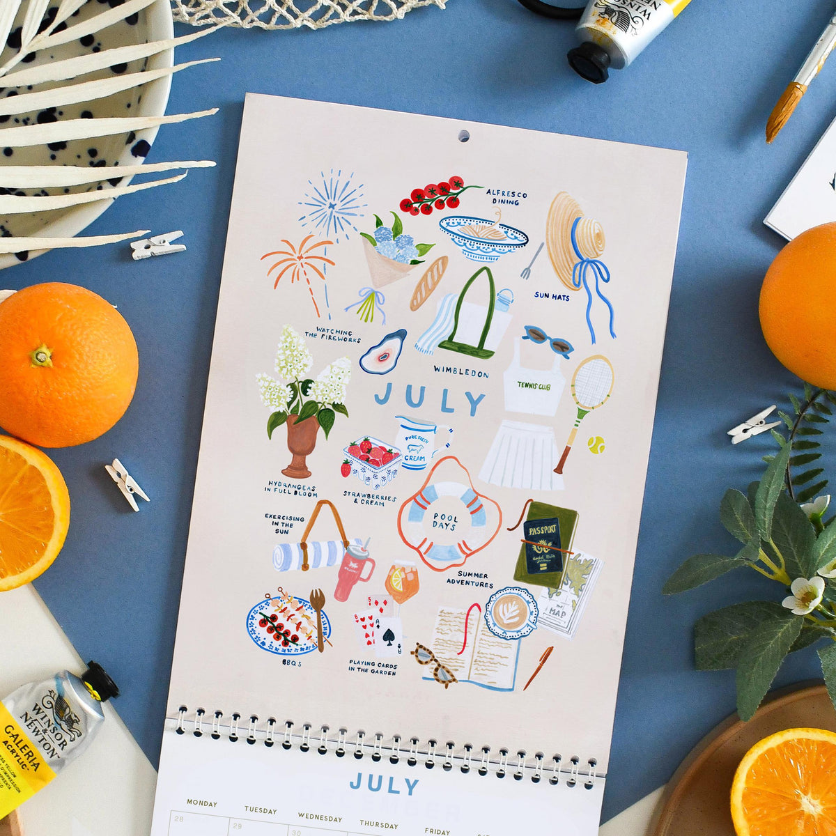 Calendar, 2027 Slow Living Calendar, Monthly Calendar, Wall Calendar, Illustrated 12 Month Calendar, Gift for her, Wall Decor, Cottage Core