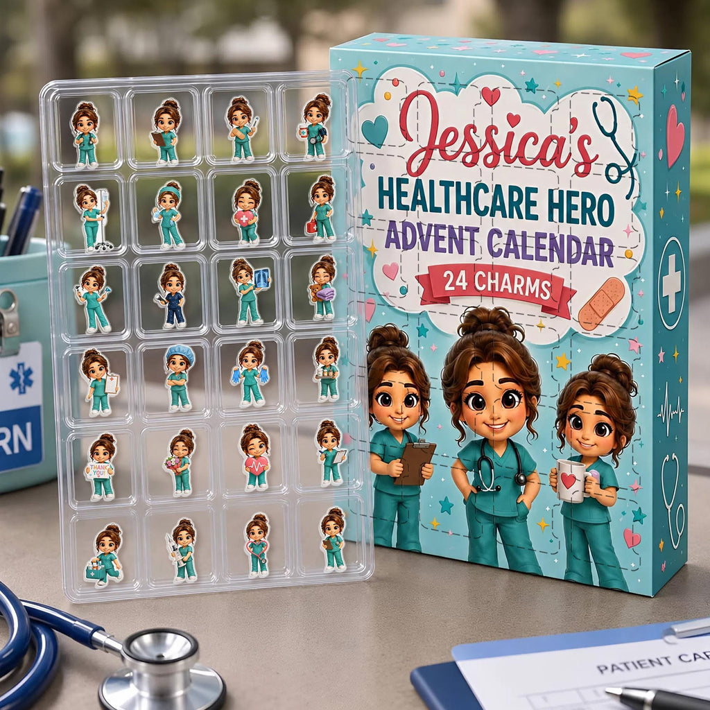 Personalized Healthcare Hero Advent Calendar HG: Custom Photo Nurse Blind Box 24 Charms