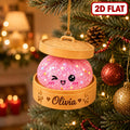 Personalized Glitter Dumpling Ornament, Custom Name Kawaii Dumpling Christmas Ornament, Dumpling Lover Gift, Kids Holiday Keepsake