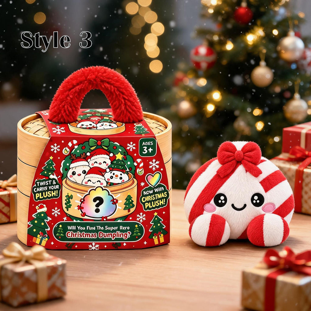 Christmas Dumpling Plush, Cute Squishy Bao Plushy, Kawaii Xmas Stuffed Animal, Holiday Gifts for Kids, Plush Dumpling,Stuffed Home Decor