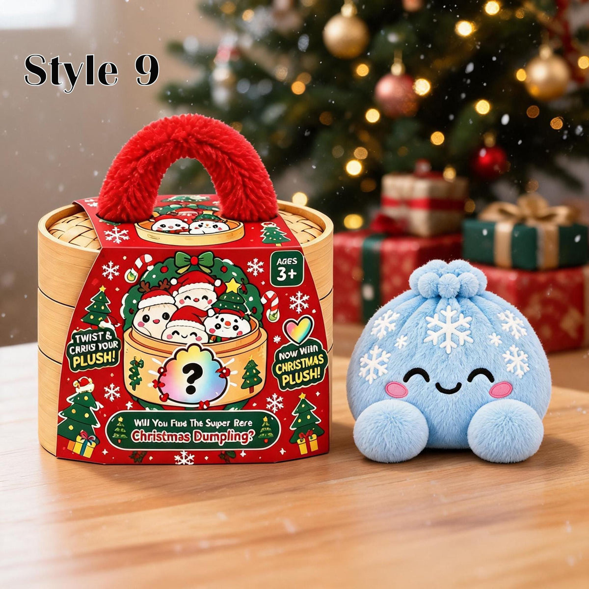 Christmas Dumpling Plush, Cute Squishy Bao Plushy, Kawaii Xmas Stuffed Animal, Holiday Gifts for Kids, Plush Dumpling,Stuffed Home Decor