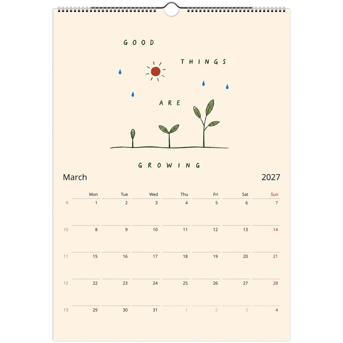 2027 Wall Calendar, Illustrated Wall Calendar
