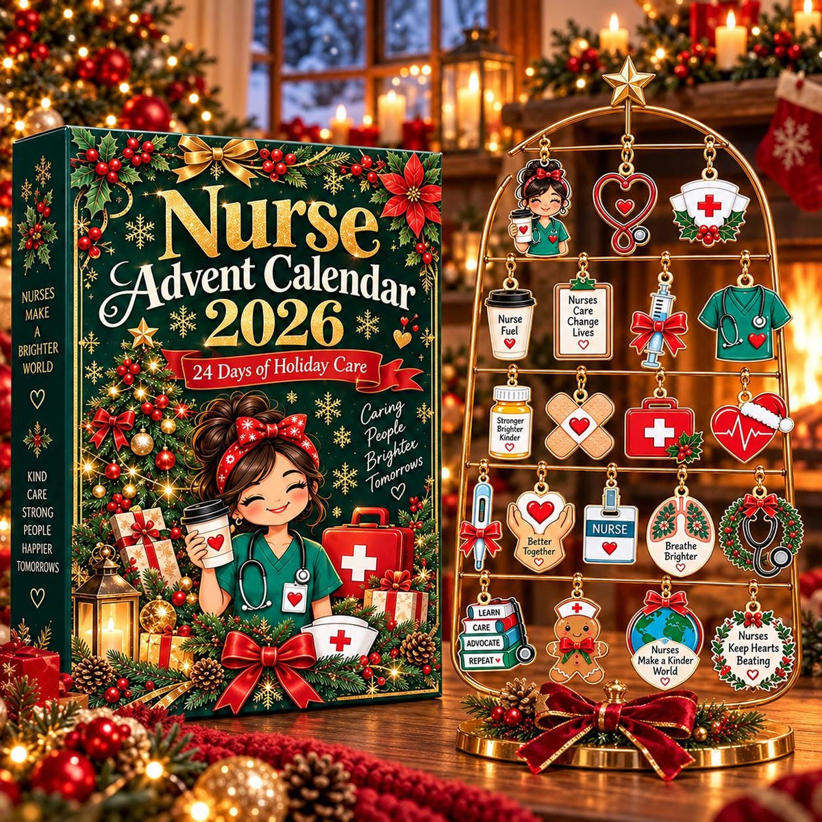 Nurse Advent Calendar HG 2026, 24 Days Christmas Countdown, Nurse Christmas Gift, RN Nursing Gift, Medical Acrylic Ornament Set