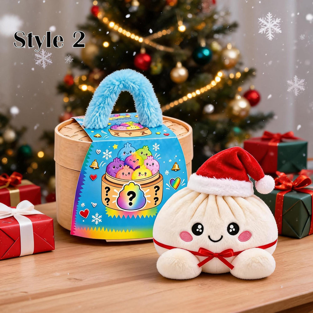 Christmas Dumpling Plush, Cute Squishy Bao Plushy, Kawaii Xmas Stuffed Animal, Holiday Gifts for Kids, Plush Dumpling,Stuffed Home Decor