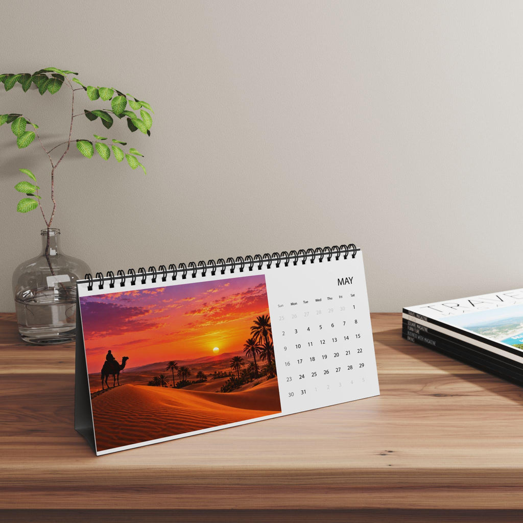 2027 Desk Calendar, Scenic Travel Photo Calendar, Small Office Calendar, Monthly Planner Gift for Coworker